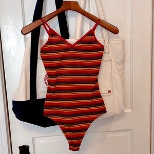{NWOT} Wild Honey Striped Ribbed Bodysuit